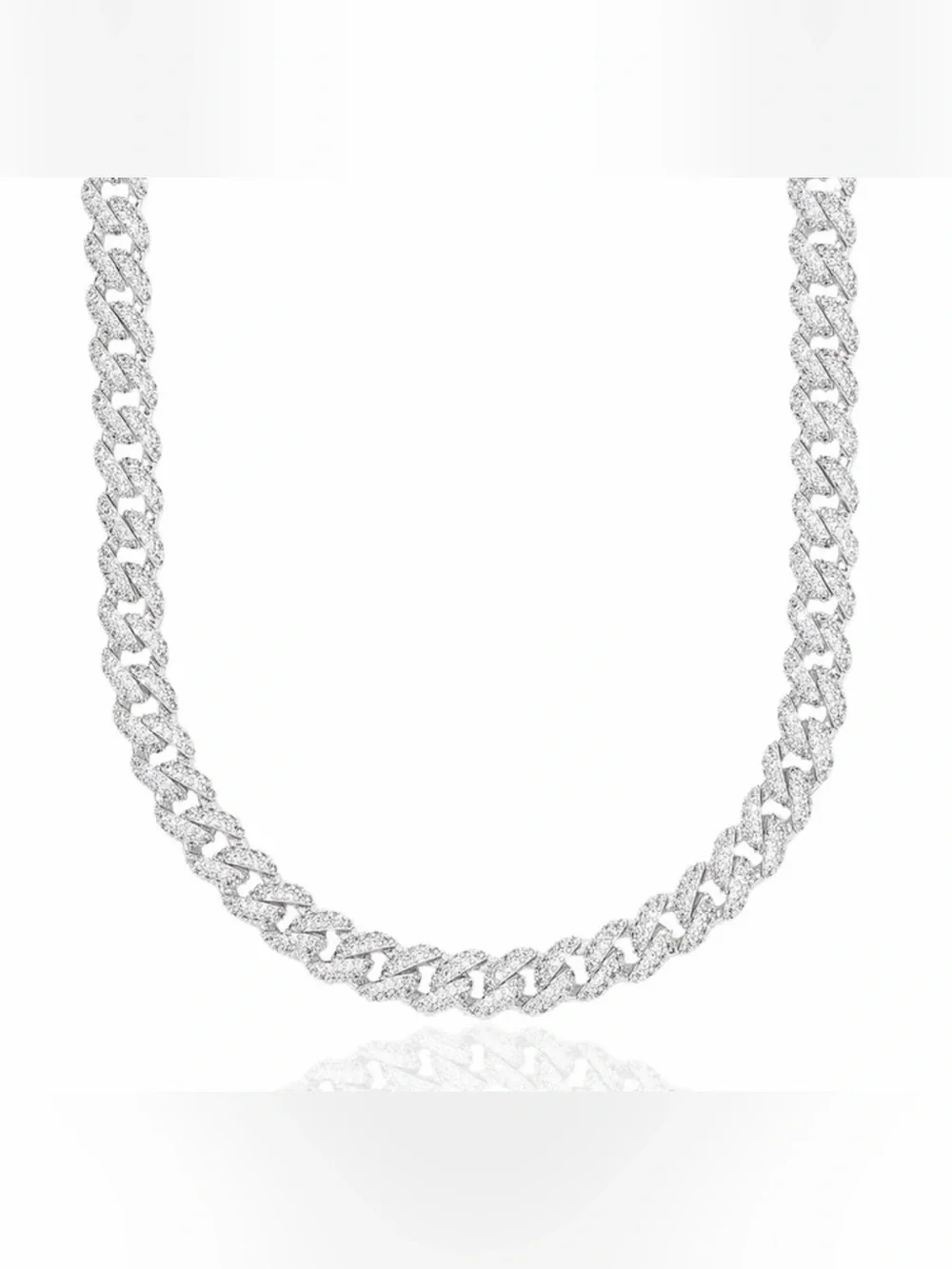 GLD Diamond Cuban Chain in White Gold - 8.5mm